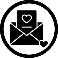 Love Letter Glyph Black Icon