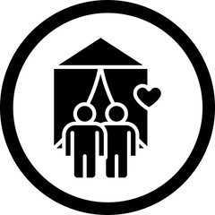 Couple Camping Tent Glyph Black Icon