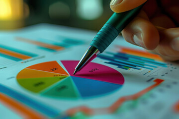 Financial data analysis concept, financial reports and financial statements, fundamental in business and investment, diversification and portfolio management