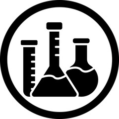Beaker Glyph Black Icon