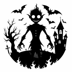 Creepy Halloween,Vintage Creepy Halloween,halloween castle with bats