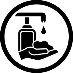 Handwash Glyph Black Icon