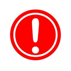 warning icon. Vector illustration of Red Icon Isolated on a White Background 