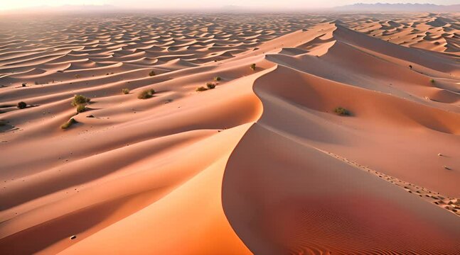 Aerial View of Tin Merzouga Dune in the Sahara Desert, Algeria