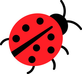 Obraz premium Ladybug clip art design on plain white transparent isolated background for sign, decal, card, shirt, hoodie, sweatshirt, apparel, tag, mug, icon, poster or badge