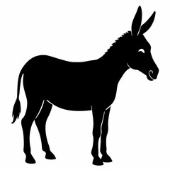 Donkey vector illustration, donkey isolated on white, donkey silhouette, donkey vector art
