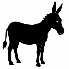 Donkey vector illustration, donkey isolated on white, donkey silhouette, donkey vector art