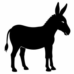 Donkey vector illustration, donkey isolated on white, donkey silhouette, donkey vector art