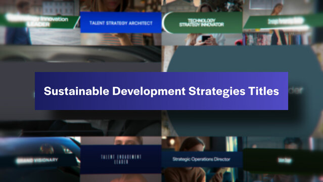 Sustainable Development Strategies Titles | 10 Motion Titles with Control Panels