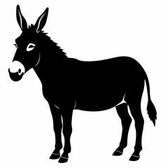 Donkey vector illustration, donkey isolated on white, donkey silhouette, donkey vector art