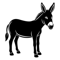 Donkey vector illustration, donkey isolated on white, donkey silhouette, donkey vector art