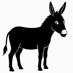 Donkey vector illustration, donkey isolated on white, donkey silhouette, donkey vector art