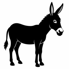 Donkey vector illustration, donkey isolated on white, donkey silhouette, donkey vector art