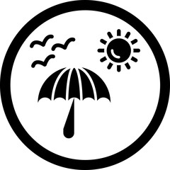 Sun Umbrella Glyph Black Icon