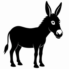 Donkey vector illustration, donkey isolated on white, donkey silhouette, donkey vector art