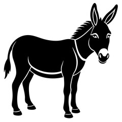 Donkey vector illustration, donkey isolated on white, donkey silhouette, donkey vector art