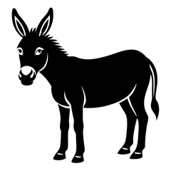 Donkey vector illustration, donkey isolated on white, donkey silhouette, donkey vector art