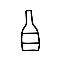 Wine bottle doodle icon with simple and abstract design
