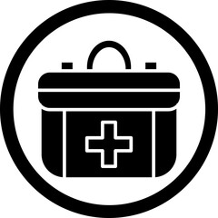 First Aid Kit Glyph Black Icon