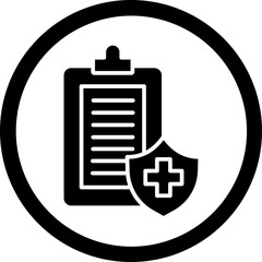 Fototapeta premium Medical Insurance Glyph Black Icon