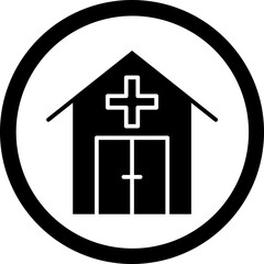 Obraz premium Emergency Room Glyph Black Icon