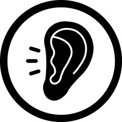 Ear Glyph Black Icon