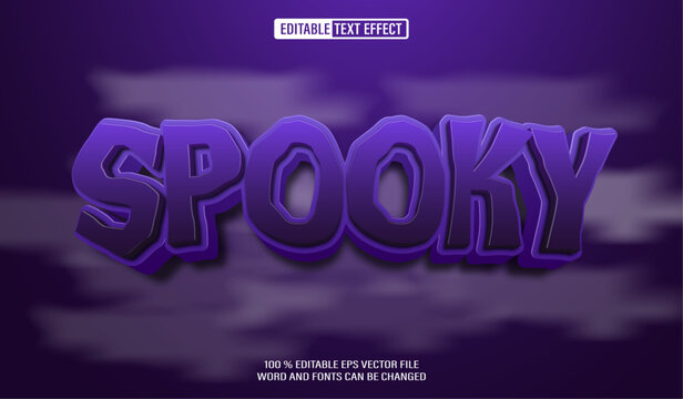 Editable 3d text style effect - Spooky Halloween text effect Template	