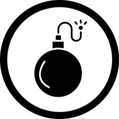 Bomb Glyph Black Icon