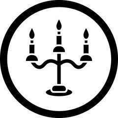 Candle Holder Glyph Black Icon