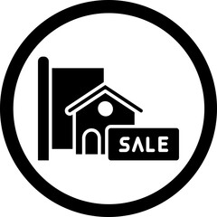 For Sale Glyph Black Icon