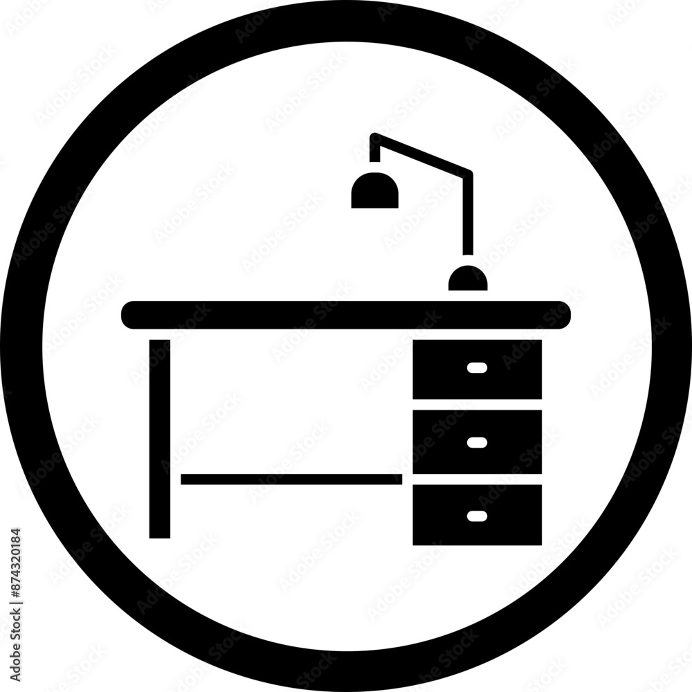 Wall mural Work Table Glyph Black Icon