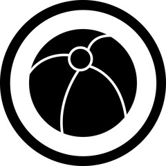 Beach ball Glyph Black Icon