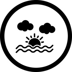 Sunset Glyph Black Icon