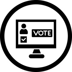 Online Voting Glyph Black Icon