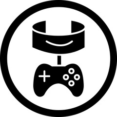Vr Gaming Glyph Black Icon