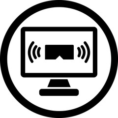 Streming Glyph Black Icon