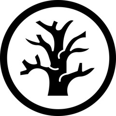 Dry Tree Glyph Black Icon