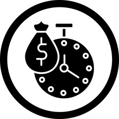 Payment Time Glyph Black Icon