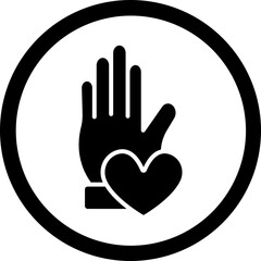 Helping Hand Glyph Black Icon