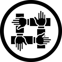 Teamwork Glyph Black Icon