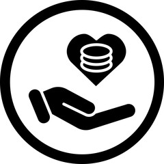 Donation Glyph Black Icon