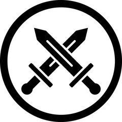 War Glyph Black Icon