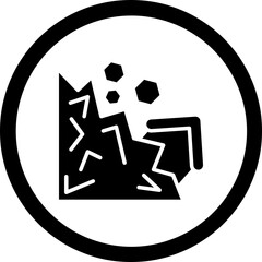 Landslide Glyph Black Icon