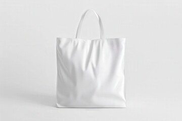 3d render of white tote bag mockup, front view, isolated