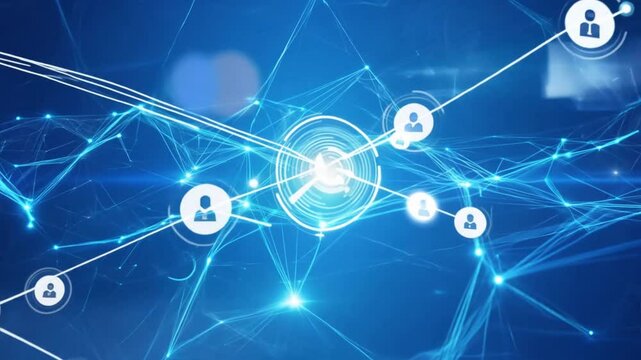 Network connections animation,Human resource network structure concept