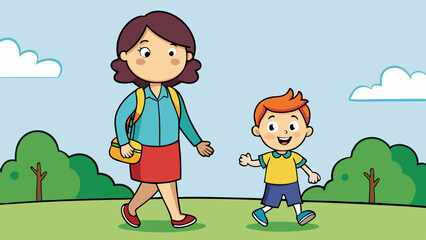 create a vector illustration featuring the mother