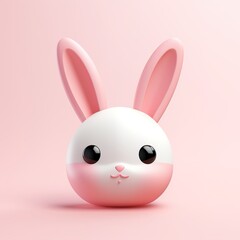 Obraz premium easter bunny with pink ribbon
