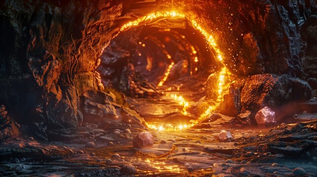 Dragon's Lair with a Majestic Glowing Portal.