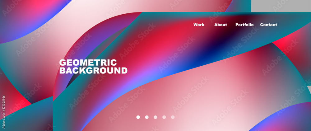 Aufkleber Bright multicolored geometric abstract shapes. Minimal trendy simplicity concept. Modern overlapping forms