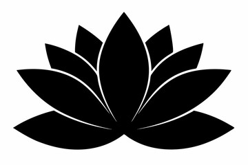 lotus vector illustration, lotus isolated on white, lotus silhouette, lotus vector art